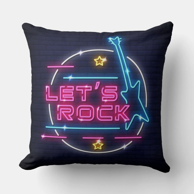 Almofada Vamos Rock Retro Neon (Frente)
