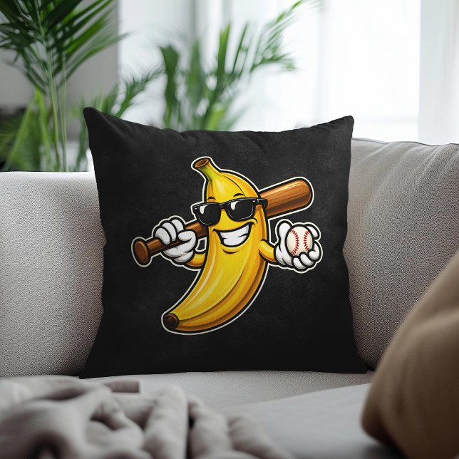 Almofada Vamos Torcer Bananas Beisebol Retrô Banana Engraça (Criador carregado)