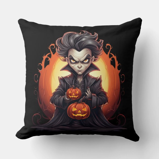 Almofada Vampiro assustador de Halloween (Frente)