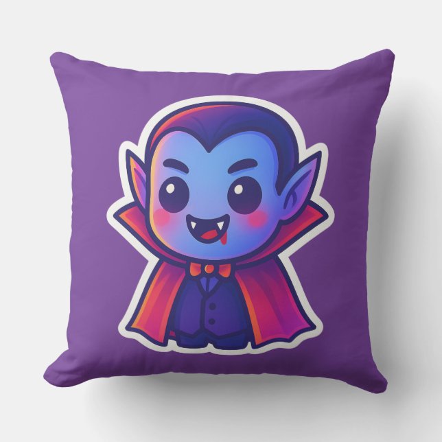 Almofada Vampiro de Cartoon Bonito com Cabo Vermelho e Pele (Frente)