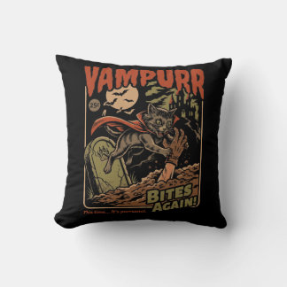 Almofada Vampurr Morde Novamente! Gato Engraçado Halloween