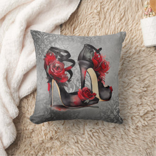 Almofada Vampy Strappy Stilettos Rosas vermelhas em Grung