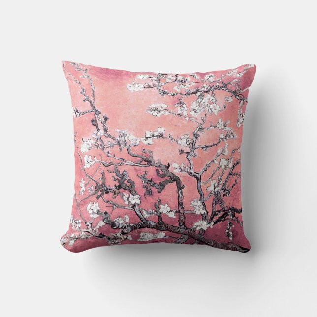 Almofada Van Gogh Almond Blossom cor-de-rosa (Frente)
