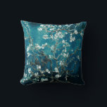 Almofada Van Gogh Almond Blossoms Dark Teal<br><div class="desc">Artista: Vincent Van Gogh Título: Almond Blossoms alterou a cor do vincente van gogh,  van gogh,  amêndoa floral,  escura,  flores,  floral,  primavera,  sofisticado,  decor</div>