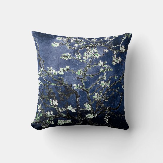 Almofada Van Gogh Almond Blossoms Midnight Blue (Frente)