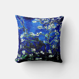 Almofada Van Gogh Flores de Amendoeira azul verde