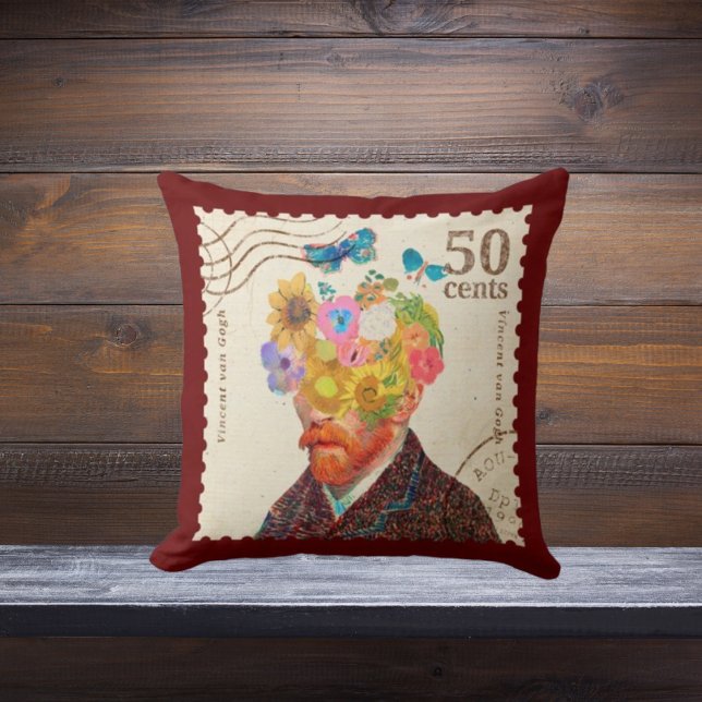 Almofada Van Gogh flores travesseiro de algodão artístico (Criador carregado)
