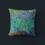 Almofada Van Gogh Irises. impressionismo floral azul<br><div class="desc">Travesseiro decorativo Van Gogh "Irises". Arte do impressionismo floral azul.</div>