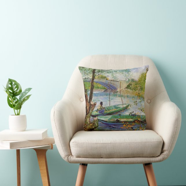 Almofada Van Gogh Pescando na Primavera, Pont de Clichy (Cadeira)