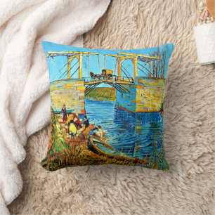 Almofada Van Gogh - Ponte Langlois em Arles com Mulheres