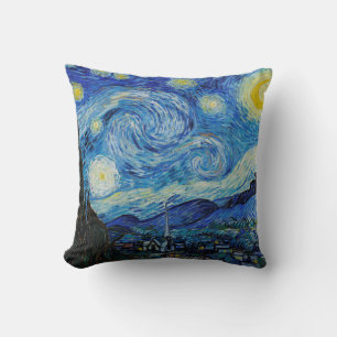 Almofada Van Gogh Starry Night. Impressionismo arte de vint