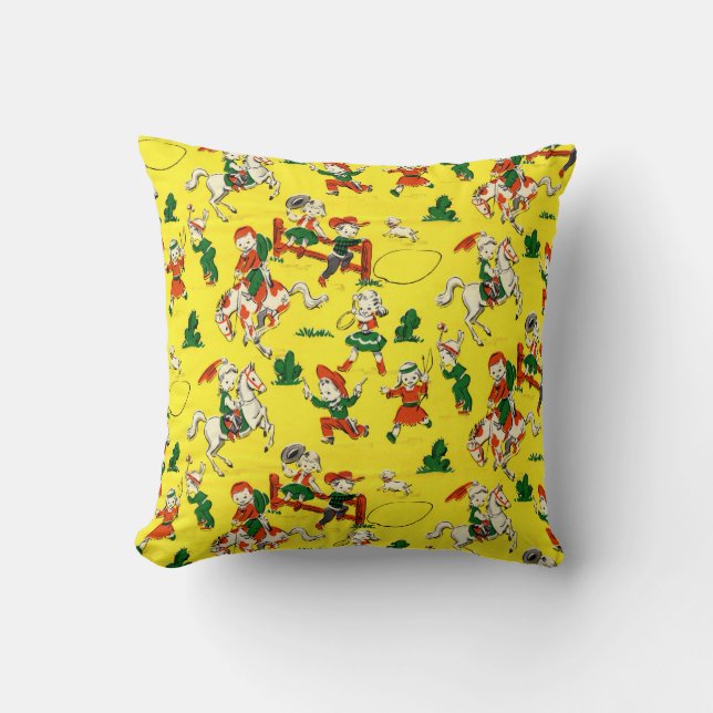 Almofada Vaqueiro do vintage - vaqueiras - cavalos - rancho (Frente)