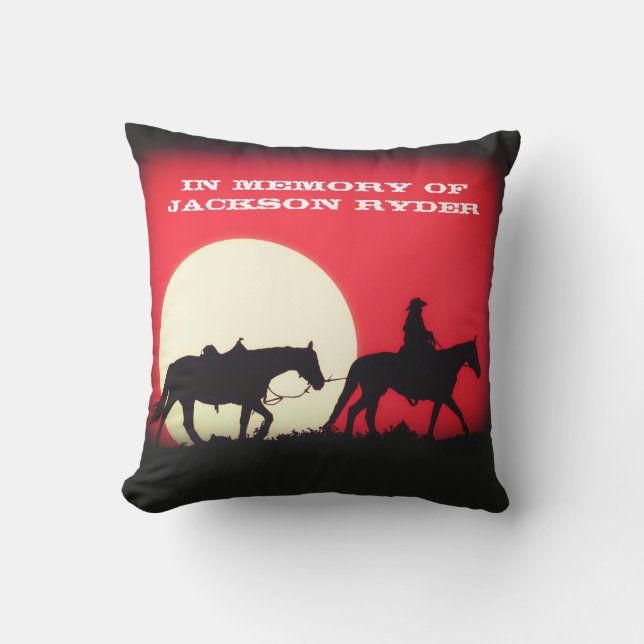 Almofada Vaqueiro que conduz um memorial Riderless do (Frente)