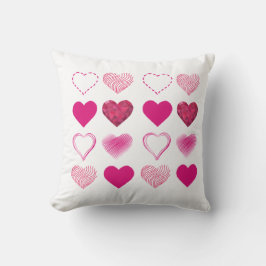 Almofada Várias Formas Cardíacas em Padrões Pares