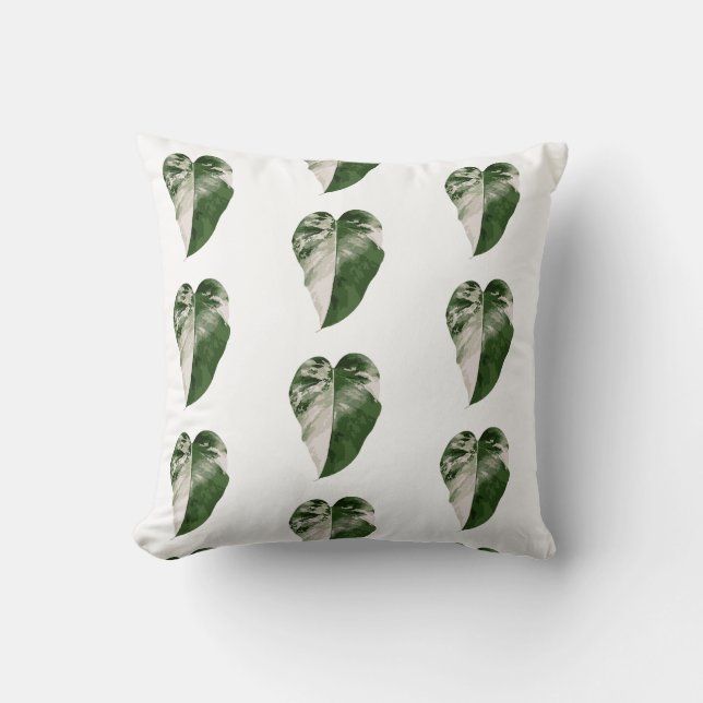 Almofada Variegated Monstera Heart Leaf Botanical (Frente)