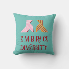 Almofada Various Paper Bow Couple Embrace Diversity Quote
