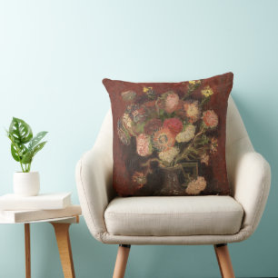 Almofada Vase com gesso chinês e gladioli van Gogh