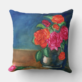 Almofada Vase do Travesseiro decorativo Rosa vermelha