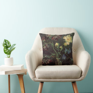 Almofada Vaso com Myosotis e Peônias por Vincent van Gogh