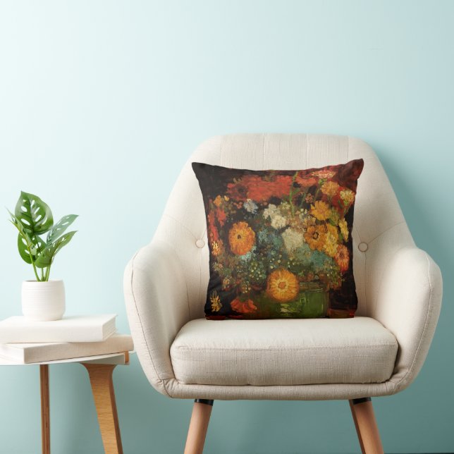 Almofada Vaso de Natureza Morta com Zinnias por Vincent van (Cadeira)