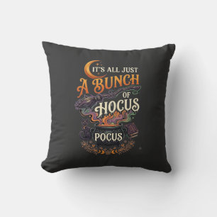 Almofada Vassoura de Bruxa Hocus Pocus Gato Preto Caldeirão