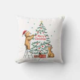 Almofada Veado e urso de Natal