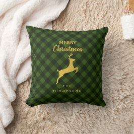 Almofada Vedante de Xadrez Negra e Verde Natal
