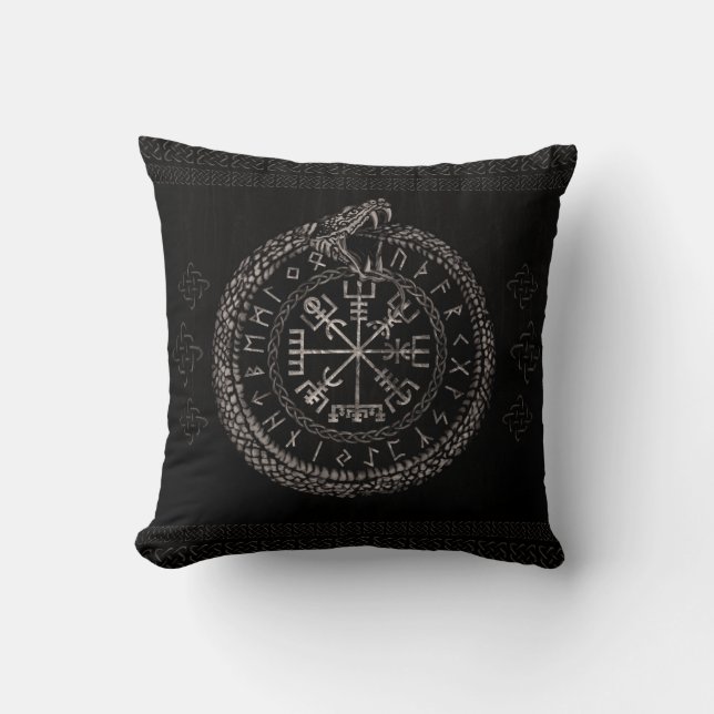 Almofada Vegvisir com Ouroboros e runes (Frente)