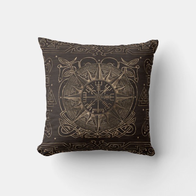 Almofada Vegvisir - Ornamento de Compass Viking (Frente)