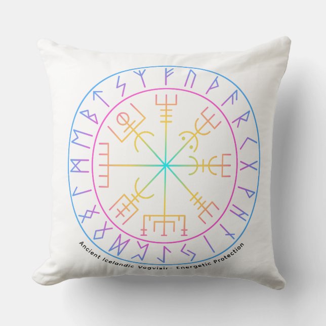 Almofada Vegvisir Viking Compass Symbol Design  (Frente)