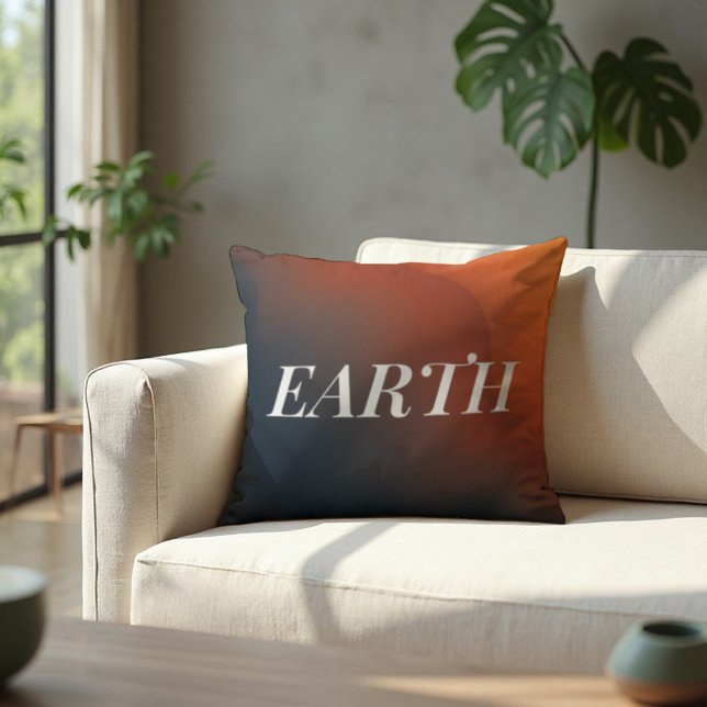 Almofada Veia Mineral - Gradiente Orgânico Terra (Earthy Gradient Pillow. Modern refined comfort with organic slate blue & terracotta tones.)