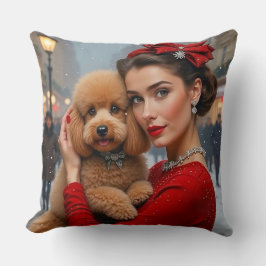 Almofada Velvet O Poodle Feriado