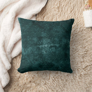 Almofada Velvety Teal Damask Verde escuro Barroco