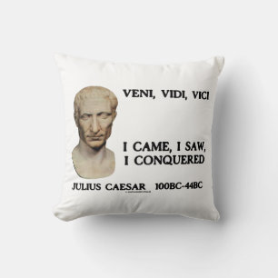 Almofada Veni, Vidi, Vici Eu Vi Que Conquistei César