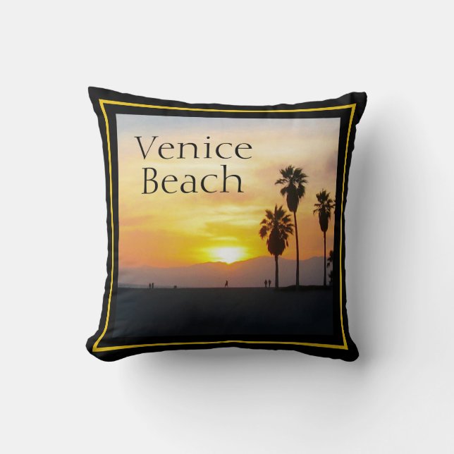 Almofada Venice Beach California Sunset Souvenir (Frente)