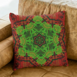 Almofada Vento Mandala Flor Vermelho e Verde