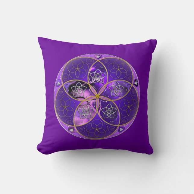 Almofada Venus Flower of Love fineART rosa violeta (Frente)
