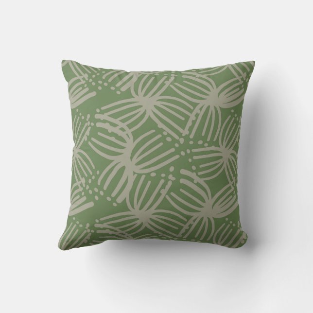 Almofada Verão Contemporâneo florescimento abstrato verde l (Verso)