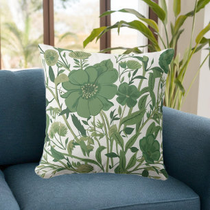 Almofada Verdant Harmony: Acordo Floral Verde Elegante