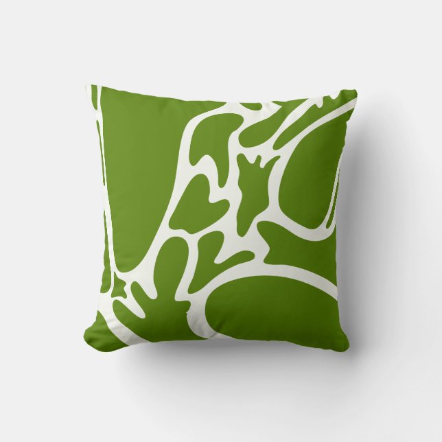 Almofada Verde Avocado e Branco cerâmico (Frente)