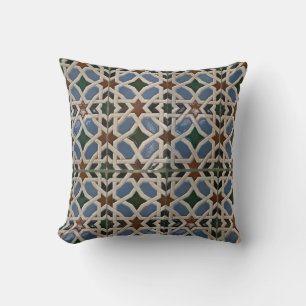 Almofada Verde azul-mosaico mediterrânico