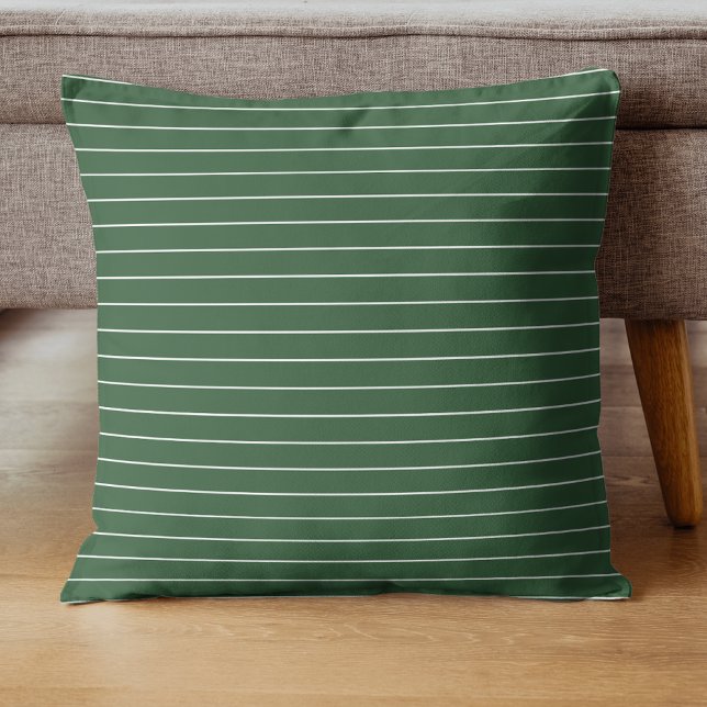 Almofada Verde Caçador e Branco fino horizontal (Criador carregado)