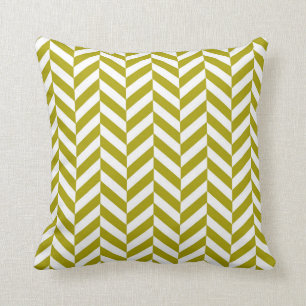 Almofada Verde Chartreuse do teste padrão de Herringbone
