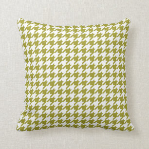 Almofada Verde Chartreuse do teste padrão de Houndstooth