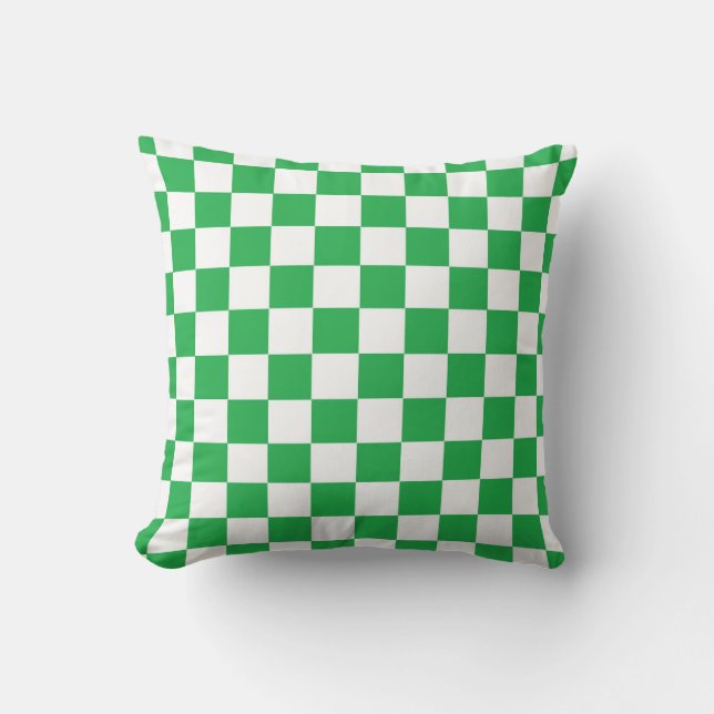 Almofada Verde Checkered e branco (Frente)