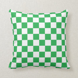 Almofada Verde Checkered e branco