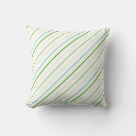 Almofada Verde Folha, Turquesa, Amarelo, Stripes de Pinos B