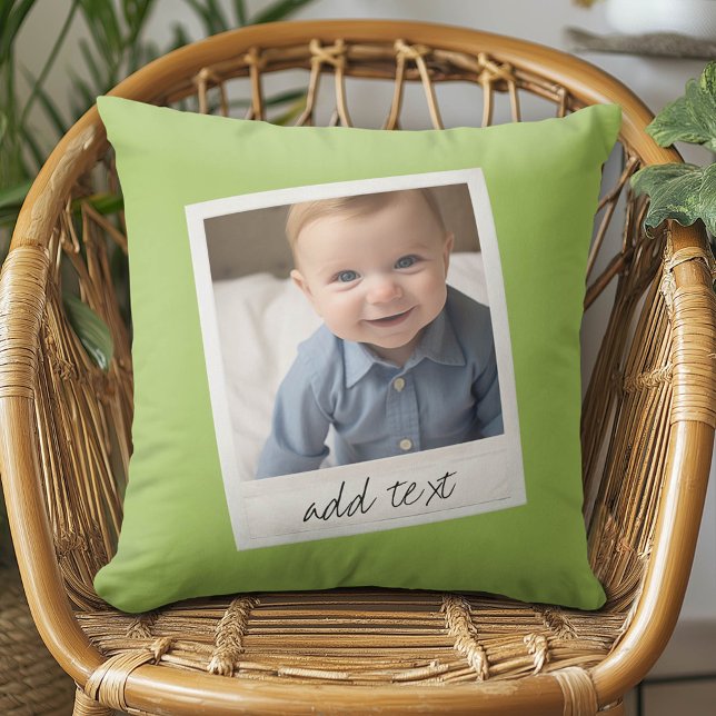 Almofada Verde limão de Fotografias Personalizadas do Vinta (Custom Photo Pillow)