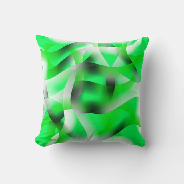 Almofada Verde limão e ondulações brancas, com sombra? (Frente)