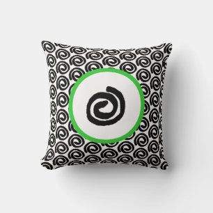 Almofada Verde limão espiral branco moderno